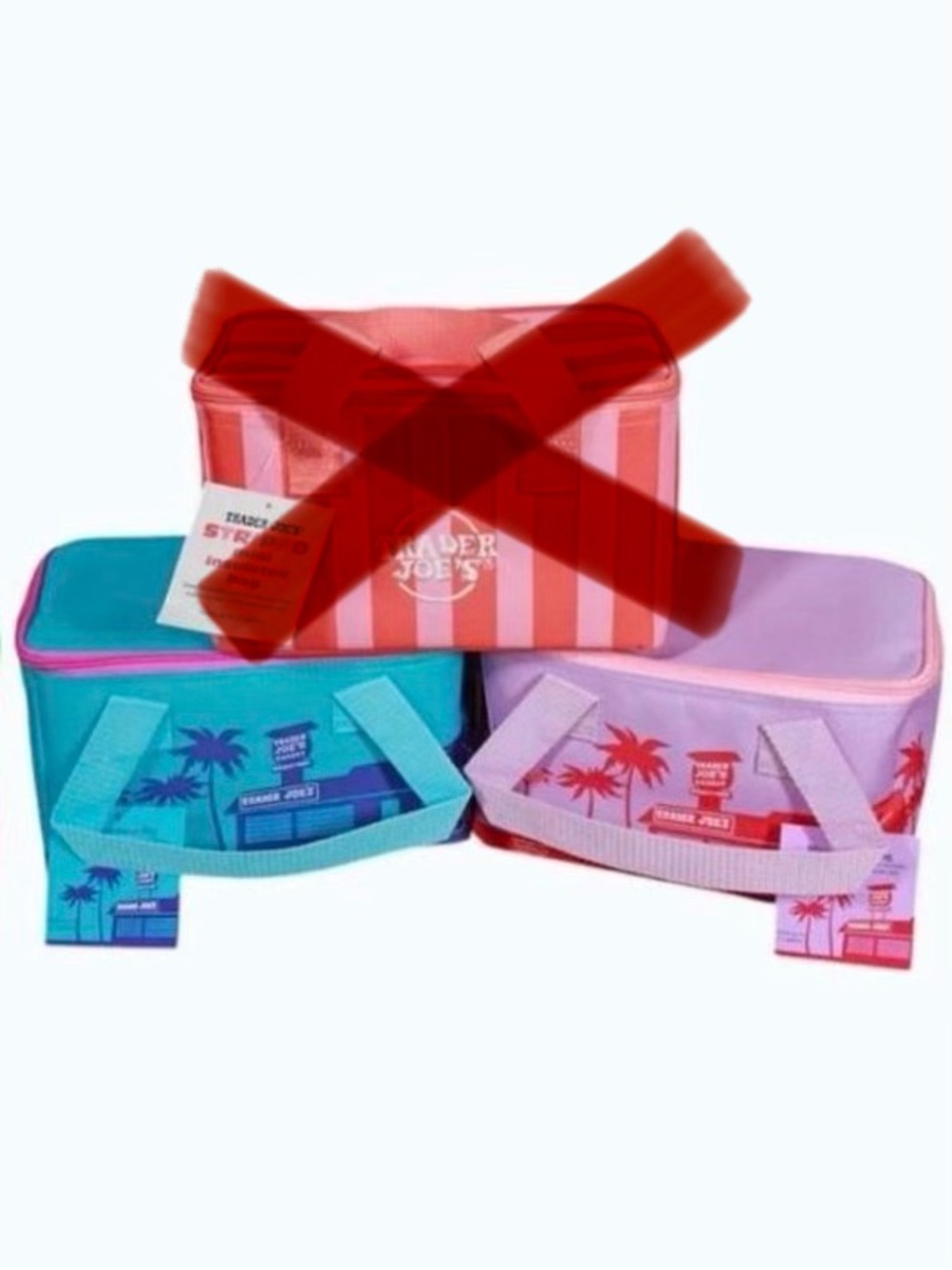 Limited Edition Trader Joe’s Lunch Bag - purple with CLASSIC Pink Store Graphic